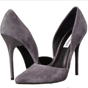Steve Madden Varcityy Gray Suede Heels